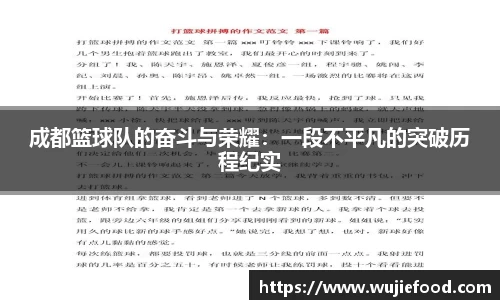 成都篮球队的奋斗与荣耀：一段不平凡的突破历程纪实